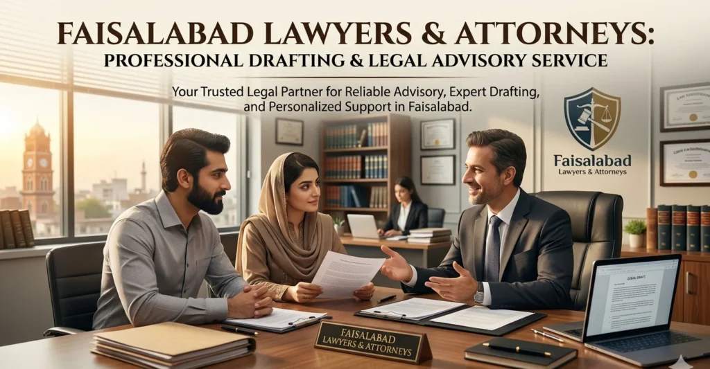 legal drafting and advisory services Faisalabad contract lawyer Pakistan